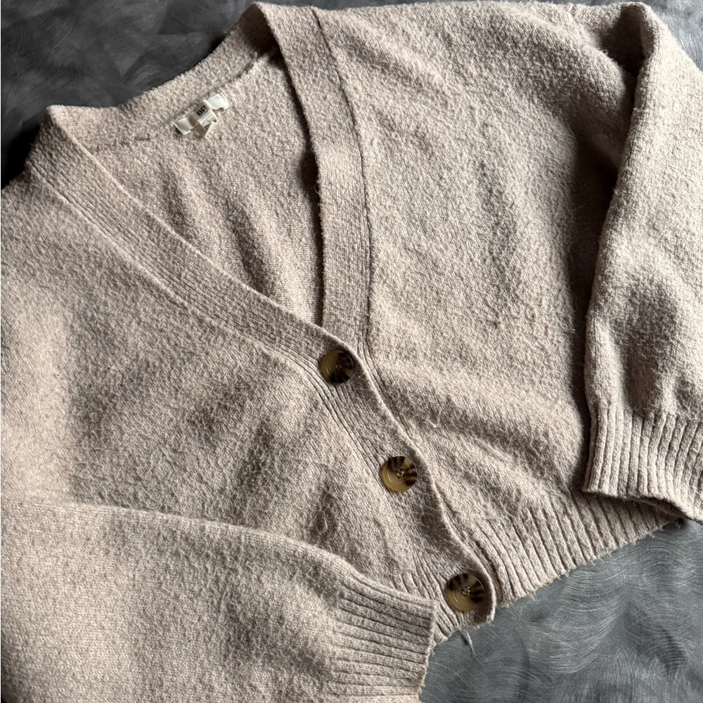 BP Beige Button-Up Women's Cardigan